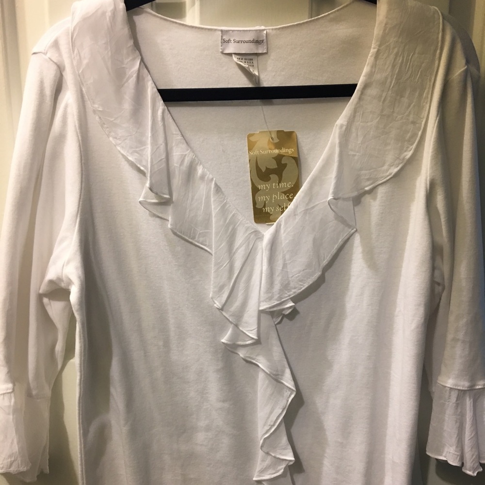 White Ruffled Top